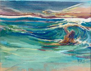 "Swim the wave" oil 8"x10"